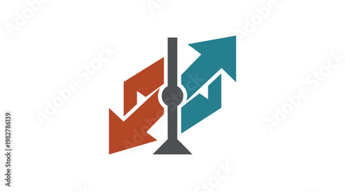 Icon of Growth and Progress with Upward Arrows in a Modern Vector Style