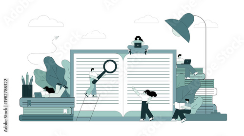 Reading books. People study, get an education, and engage in self-education. People in the library read books