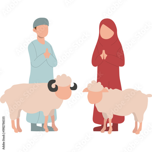 Eid al-Adha Celebration Illustration