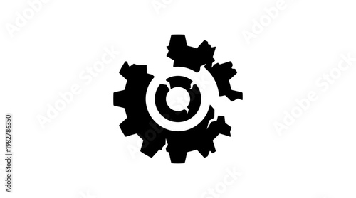 Icon of Gearwheel and Settings Controls for Technology or Engineering Applications