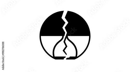 Icon Of A Cracked Globe For Environmental Damage And Sustainability Concepts Vector Icon