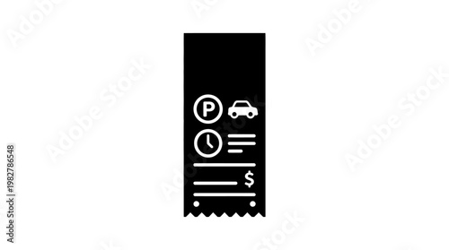 Icon Of Parking Ticket or Ticket Validation for Parking Symbols in Vector Style