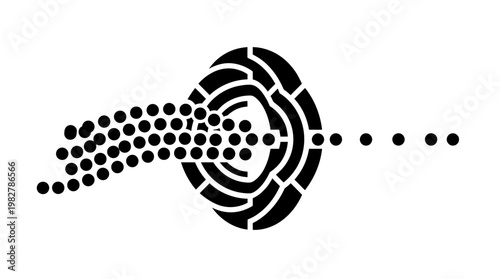 Vector Icon of abstract digital fingerprint for cybersecurity and data protection