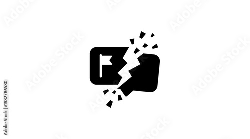 Broken Glass Icon Vector Illustration for Error or Damage Concepts