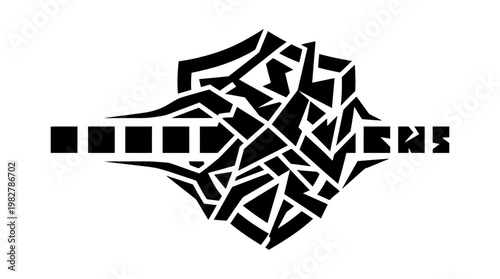 Abstract Geometric Icon for Digital Technology and Innovation in Modern Design