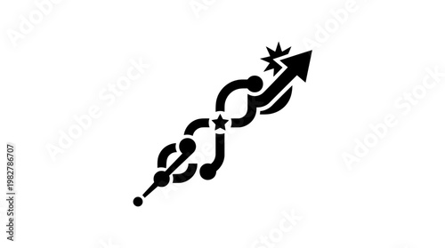 Vector Icon of Growth and Progress Arrow with Upward Trend in a Dynamic Style