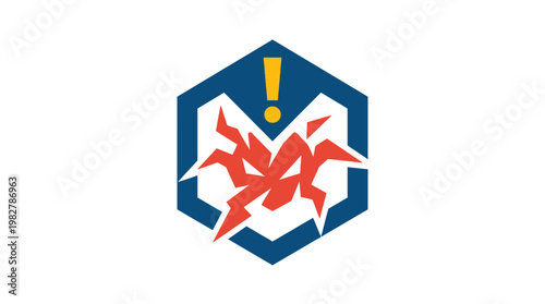 Free Download Icon of a Hazmat Warning Alert with Biohazard Symbol in a Modern Vector Style - GFXLoad