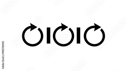 Icon Set of Circular Arrows in Different Directions and Styles for Navigation or Refresh Symbols