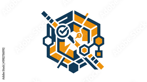 Vector Icon of Abstract Science and Technology Concept in Modern Style