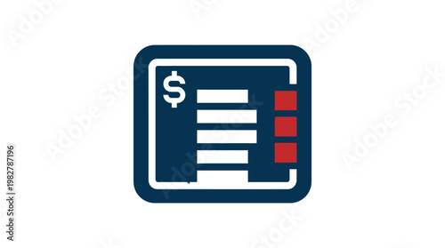 Icon of Financial Calculator or Budget Sheet for Accounting and Finance Concepts