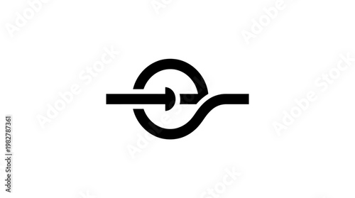 Icon of Interconnected Chain Link in Modern Minimalist Style for Digital Connectivity
