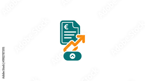 Vector Icon of Mobile Financial App with Growing Money Graph for Digital Banking