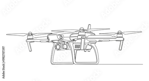 Drone with propellers and camera equipment.