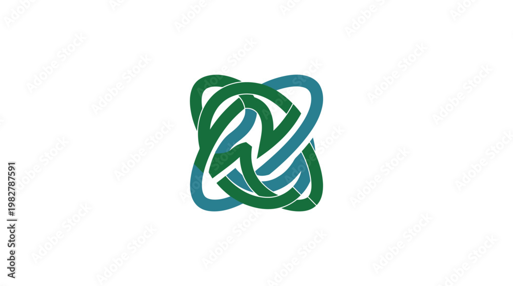 Fototapeta premium Elegant Vector Icon of Interwoven Knot for Connection and Unity Design