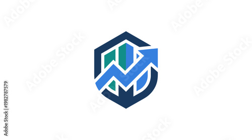 Icon of Graph Arrow Chart Vector Icon for Business Data Analytics