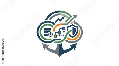 Vector Icon of Growing Business Chart and Analysis in Modern Style