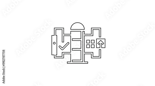 Vector Icon of a Laboratory Flask and Test Tube for Science and Chemistry Symbols