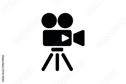 Video camera records the professional production of film content.