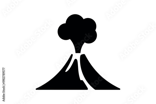 Volcano erupting shows natural power with a minimalist design style.