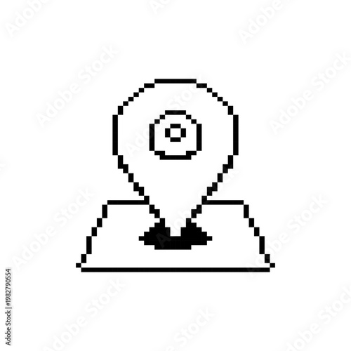 Black Outline Map Location Pin