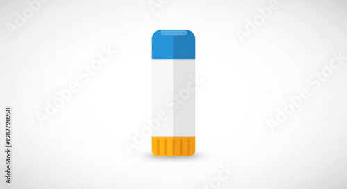 Flat design glue stick, office supply, isolated on white background