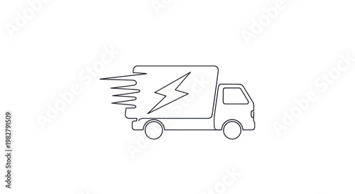 Fast delivery truck icon with lightning bolt symbol, representing speed and efficiency