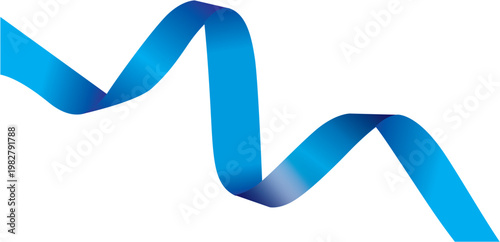 Elegant Blue Ribbon Banner Vector Design Isolated on Transparent Background
