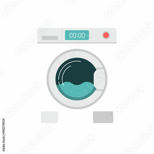 washing machine with digital display and buttons