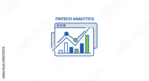 Fintech Analytics Data Chart with Growing Bars and Line Graph