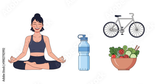 Woman in yoga pose meditating peacefully.