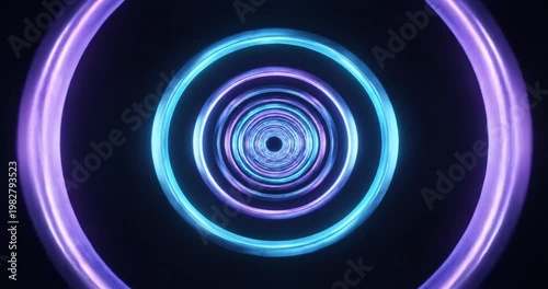 Glowing blue purple concentric circles.