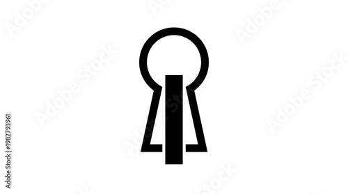 Icon of a Keyhole in a Minimalist Line Art Style for Security and Privacy Symbols