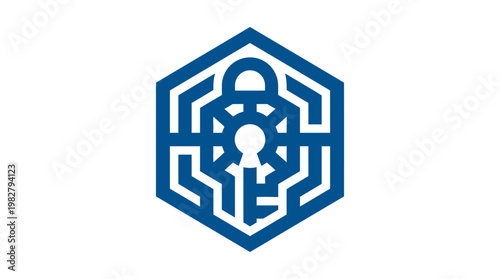 Secure Maze Icon for Cybersecurity and Data Protection in Digital Networks
