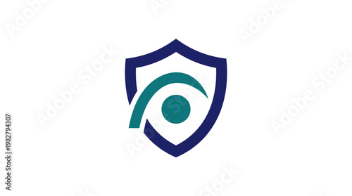 Vector Icon of Security Shield with Digital Lock for Cybersecurity Concepts