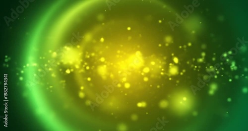 Glowing Green Yellow Circle Motion.