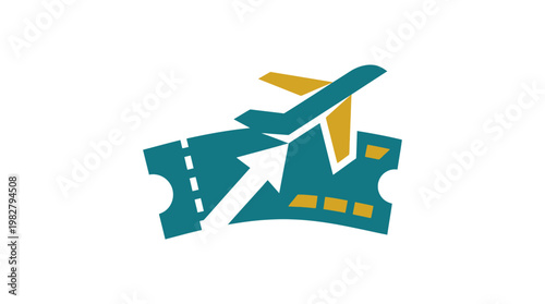 Icon of Airplane Taking Off From Airport Runway Line Art Vector Illustration