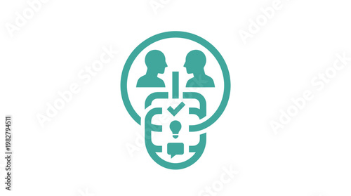 Icon of Human Brain with Puzzle Pieces and Check Mark for Mental Health and Cognitive Function