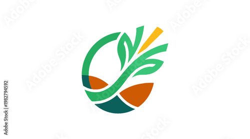 Icon of Environmental Conservation Concept with Eco-Friendly Leaf and Globe Illustration