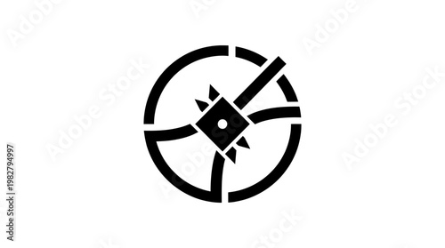 Icon of Satellite Dish Antenna Communicating With Satellites in Orbit Vector Icon
