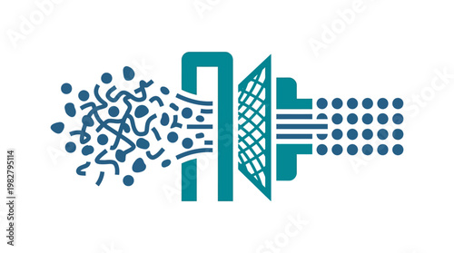 Icon of Bacteria or Virus Dispersing Particles in a Scientific Microscope Style Vector