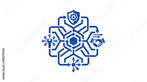 Icon of Smart Technology and Artificial Intelligence in Modern Digital Network Style