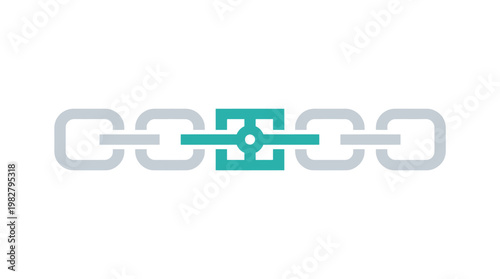 Icon of Interlinked Chain Links Representing Connection and Security in Modern Design