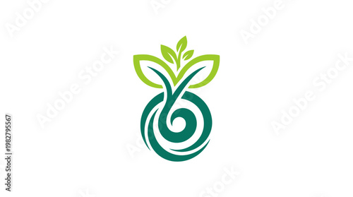 Vector Icon of Eco-Friendly Plant Sprouting in a Eco-Design Style for Sustainability Concepts