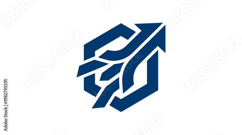 Vector Icon of Abstract Upward Arrow Representing Growth and Progress in Business