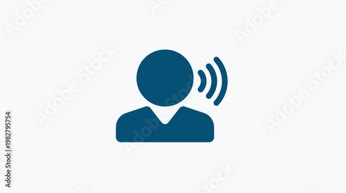 Icon of Person Speaking Voice Communication Voice Icon Vector Illustration