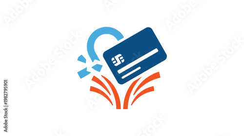 Vector Icon of Online Banking Credit Card Payment Platform for Digital Finance