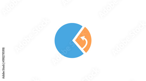 Icon of a Pie Chart Vector Illustration for Data Visualization and Analytics