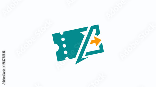 Icon of Ticket and Price Tag for Movie or Event Admission in Modern Style