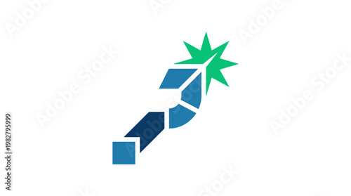 Vector Icon of a Rocket Launching for Space Exploration or Technology Concept