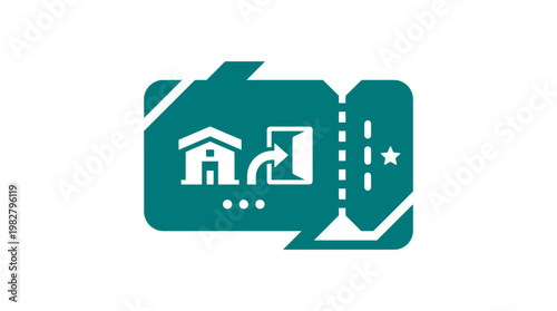 Icon of House Modern Construction and Renovation in Flat Style for Real Estate